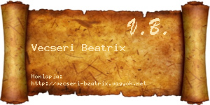 Vecseri Beatrix névjegykártya